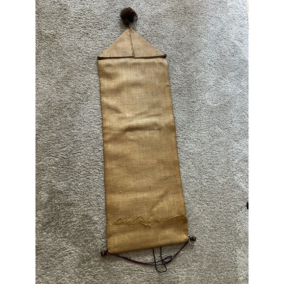 Vintage Windmill Burlap Wall Hanging Textile Wall Art 40 Inch Farmcore Farmhouse - Picture 3 of 6